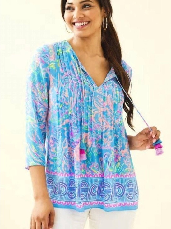Lilly Pulitzer Tops - Lilly Pulitzer Marilina Tunic Top in Multi All Together Now Sz M